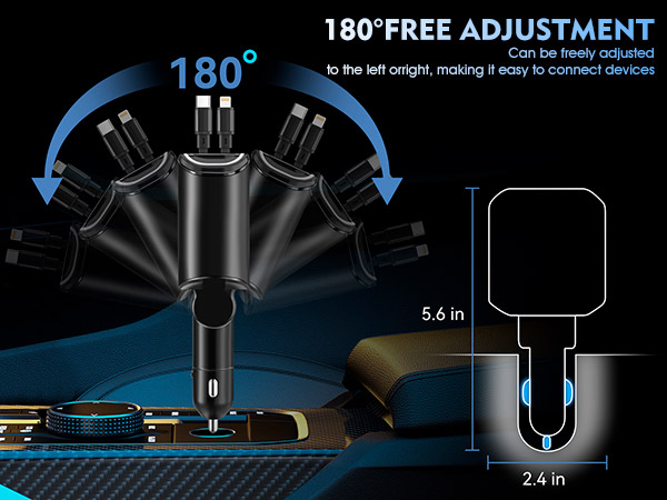4 in 1 retractable car charger
