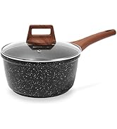 ESLITE LIFE Nonstick Sauce Pan with Lid, 1.5 QT Small Soup Pot Compatible with All Stovetops (Gas...