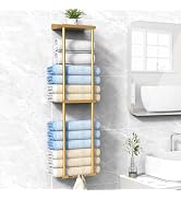 Liuoud Towel Rack for Bathroom, Wall Mounted Bath Towel Holder Storage Organizer for Rolled Towel...
