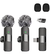 HLKJVEH Wireless Lavalier Microphone for iPhone, iPad &amp; Android - Wireless Lapel Mic with Noise R...