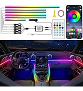 Jushope Car LED Strip Lights, Interior Acrylic LED Lights for Car with Dynamic Rainbow Dream Colo...