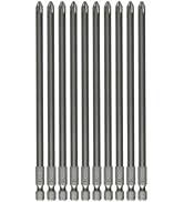 VESTTIO Phillips Cross Slot PH2#2 Long Screwdriver Bit Set 10PCS 1/4 Inch Hex Shank 6 Inch/150 mm...
