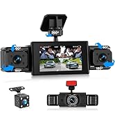 Mirror Dash Cam 4 Channels Dashcam 1080P Dash Cam Front, Left, Right and Rear with GPS, 360°Rotat...