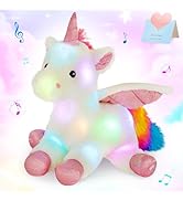 CozyWorld 16.5" White Light up Musical Unicorn Stuffed Animal Glowing Singing Soft Plush Toys Dec...