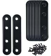 mxuteuk 12pcs Metal Straight Braces Flat Mounting Bracket Mending Repair Flat Plates Corner Conne...