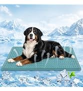 GOLOPET Gian Large Dog Cooling Mat 45x23 in,Ice Breathable Fabric, Solid Silicone Honeycomb Heat ...
