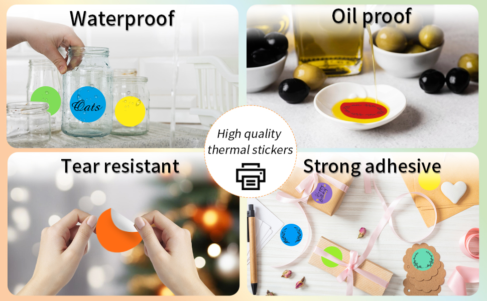 Round Thermal Printer Stickers