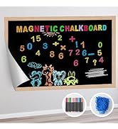 Magnetic Chalkboard Contact Paper, 50 x 18 Inch Self Adhesive Magnetic Board for Wall,Peel and St...