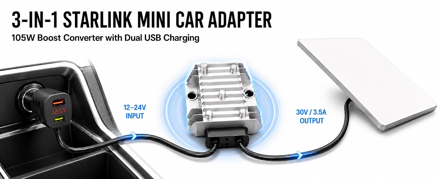 car cigarette lighter adapter for starlink mini