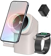 3 in 1 Wireless Charging Station for iPhone 17/16/15/14/13/12 Pro Max, Qi 2 Certified 15W Fast Ch...