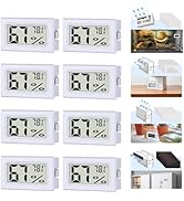 Fuitnerd 8-Pack Mini Digital Hygrometer Thermometer, Front-View Frame Adhesive for Mason Jar &amp; Re...