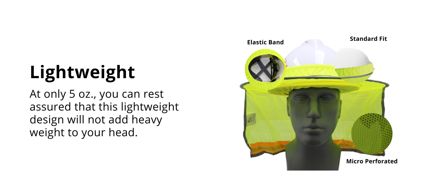 Wolf High-Visibility Reflective Full-Brim Hard Hat Mesh Sun Visor Neck Shade