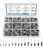 Sunxeke 500pcs Pop Rivets Aluminum Rivets Assortment Kit (3/32" 1/8" 5/32" 3/16" 1/4"),14 Sizes A...