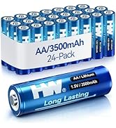 HW Lithium Batteries AA 24 Pack, [1.5V, 3500mAh] Non-Rechargeable Long Lasting Double A Battery f...