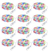 Minetom 12 Pack Fairy Lights Battery Operated String Lights, 8 Modes &amp; Timer, 7ft 20LED Multicolo...