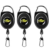 SF Fly Fishing Zinger Retractor 3PCS Steel Cord Black