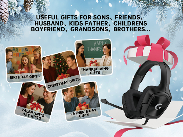 Gaming Headset with Mic for PC PS xbox