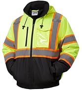 SRsafety High Visibility Safety Jacket,Reflective Waterproof Jacket with Black bottom,Constructio...