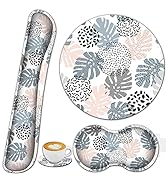 Ergonomic Mouse Pad Wrist Rest Support + Memory Foam Keyboard Wrist Rest Set,Desk Pad Non-Slip Ba...