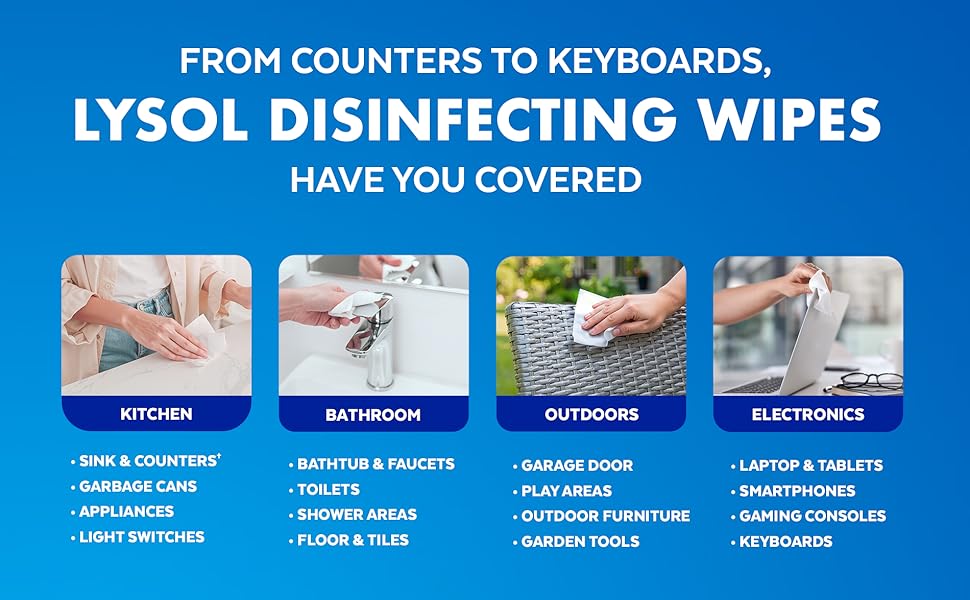 Lysol has you covered kitchen bathroom outdoor and electronics