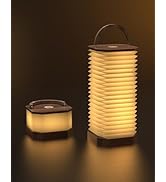 ZBOLE Vertical Accordion Lamp with Handle, Portable Table Lamp, Creative LED Paper Lantern with U...