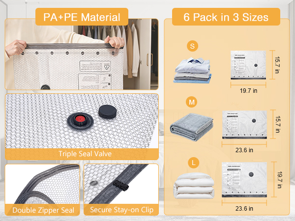 Vacuum Storage Bags with Electric Pump, Vacuum Seal Bags for Clothing Travel