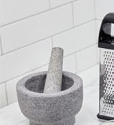 Gorilla Grip Heavy Duty 100% Granite Mortar and Pestle Set, Slip Resistant Foam Base, Grind Spice...
