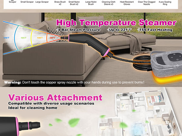 Portable Steamer with multiple Attachments