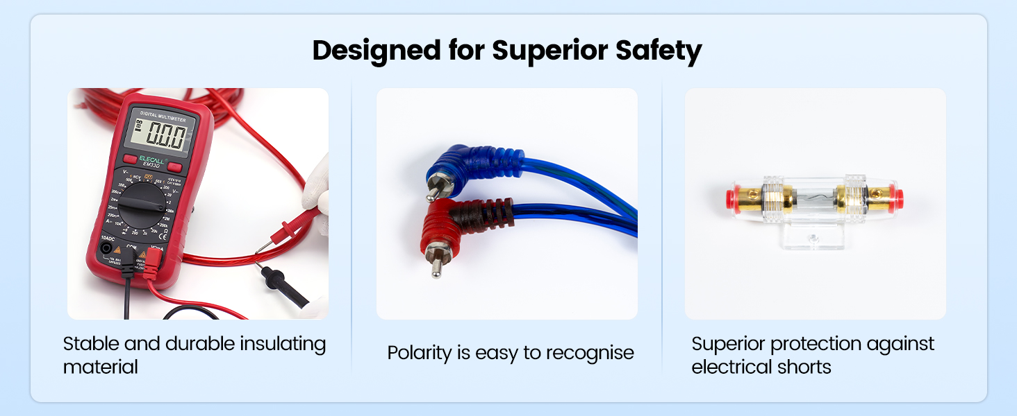 Muzata Amplifier Installation Kit with RCA Interconnect and Speaker Wire Car Audio Subwoofer Wire