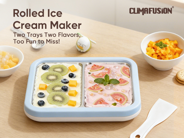 Dual Trays Rolled Ice Cream Maker