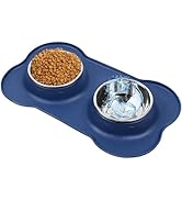 AsFrost Dog Food Bowls Stainless Steel Dog Food and Water Bowl Set, Dog Bowls No Spill Non Slip S...
