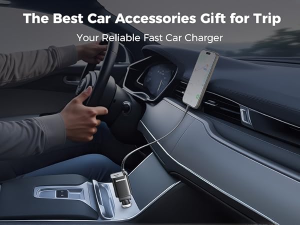 car adapter usb c retractable