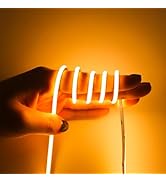 MALIIGAZA 3mm 12V Yellow COB LED Strip Light, Flexible Cuttable Dimmable Super Slim LED Tape Gold...