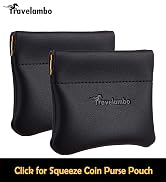 Travelambo Leather Squeeze Coin Purse Pouch Change Holder 2pcs