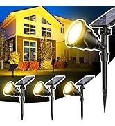 ROSHWEY Outdoor Solar Lights, 600LM Solar Garden Lights Waterproof Solar Spot Lights for Yard Bac...