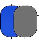 YUOCU 5x6.6ft/1.5×2m Chromakey Backdrop, 2-in-1 Blue Screen with Grey Screen, Collapsible Reversi...