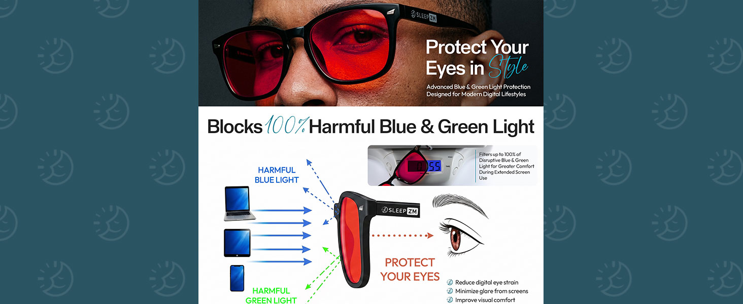 Sleep ZM orange blue light blocking glasses for work, gaming, study and daily screen use