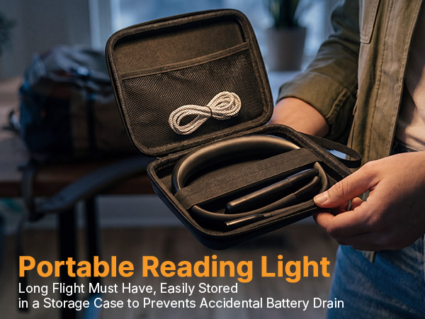 EastPin neck bedtime reading light features like warm amber 1600K color modes
