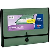 Avery Expanding File Folder Organizer, 13-Pocket Accordion File Organizer, Sage, Holds 425 Letter...
