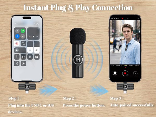 Mini Wireless Lavalier Microphone for iPhone