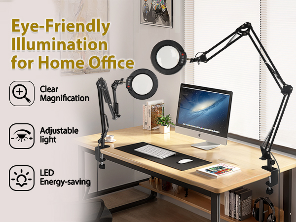 Ultra Long 3 Section Swing Arm LED Desk Lamp