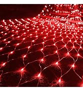 WATERGLIDE Outdoor Christmas Net Lights, 12FT x 5FT 360 LED Mesh String Light with 8 Lighting Mod...
