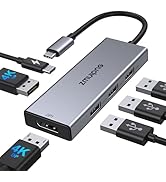 USB C Docking Station Dual Monitor,6 in 1 USB-C Hub Multiport Laptop Docking Station for Dell XPS...