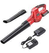 Cordless Leaf Blower, 20V Lightweight Electric Blower with Battery and Charger, Portable Handheld...