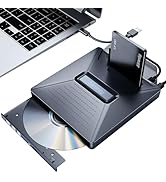 Alronly External CD/DVD Drive for Laptop, USB 3.0 Type-C USB Portable Player for Laptop CD DVD +/...