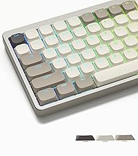 Womier White Keycaps for Mechanical Keyboard, Shine Through Key caps PBT Custom Keycap Doubleshot, U...