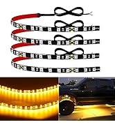Car Led Strip Lights 12" Connectable Amber Led Light Strips for Cars Motorcycle Golf Cart Boat Ma...