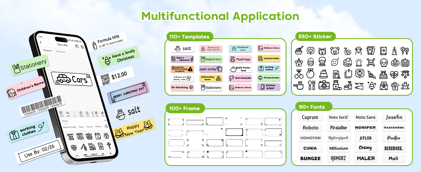 Access over 95 fonts, 15 languages, and 1200+ symbols
