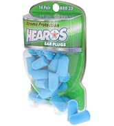 HEAROS Xtreme Protection Ear Plugs, NRR 33, 14 Pair, PU Foam, ANSI Certified, Blue (5826)
