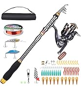 LineRike Fishing Rod and Reel Combo, Carbon Fiber Telescopic Fishing Pole with Spinning Reel, Fis...